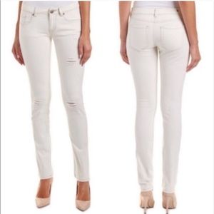 CAbi White Distressed Slim Boyfriend Jeans ~ Sz. 4